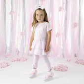 A'Dee Girls Pale Pink Seersucker Legging Set